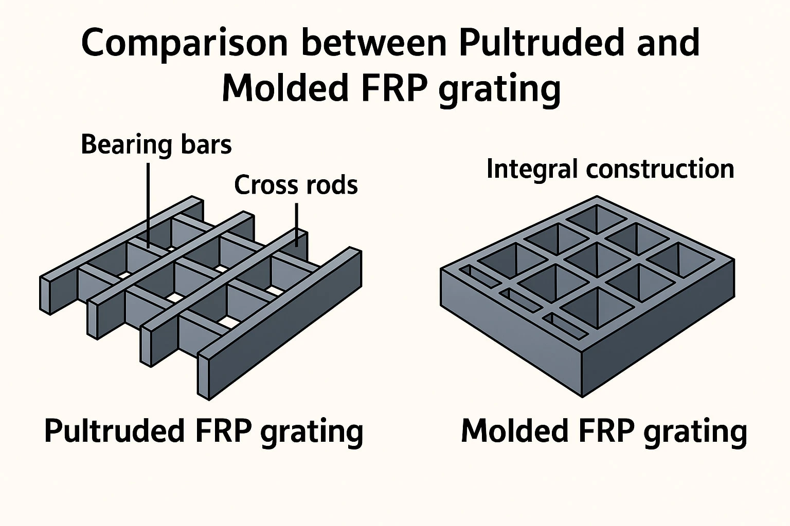 Comparison between Pultruded and Molded FRP Grating Comparison between Pultruded and Molded FRP Grating